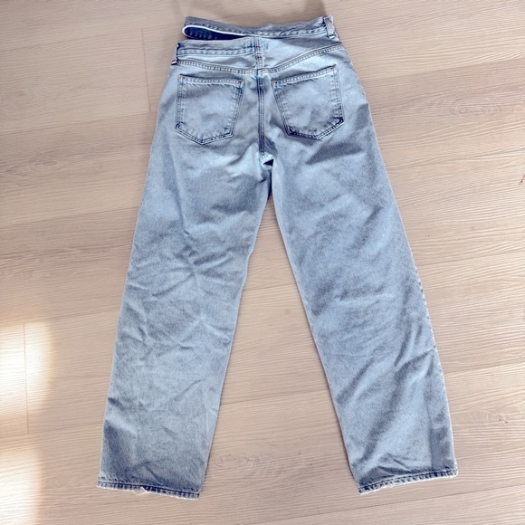 AGOLDE Broken Waistband Jean Organic Cotton Sideline Light Blue Wash 28 - Picture 6 of 9